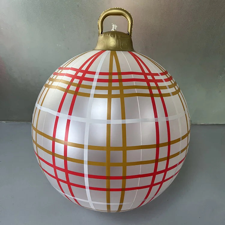 Boule de Noël gonflable géante de 60 cm pour extérieur, sans lumières