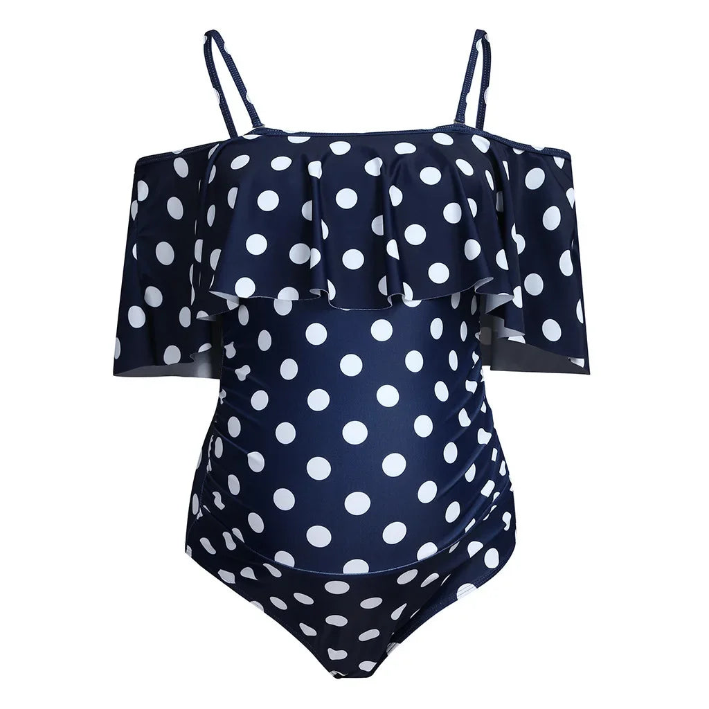 Costume da bagno premaman intero con stampa per nuoto