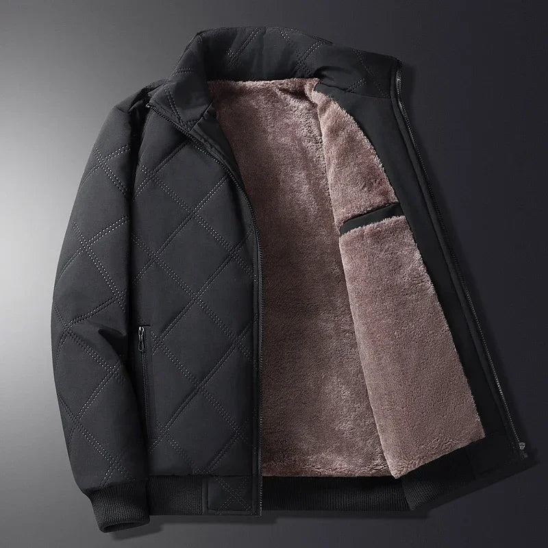 Chaqueta Bomber Acolchada Ligera con Interior Suave y Bolsillos con Cremallera