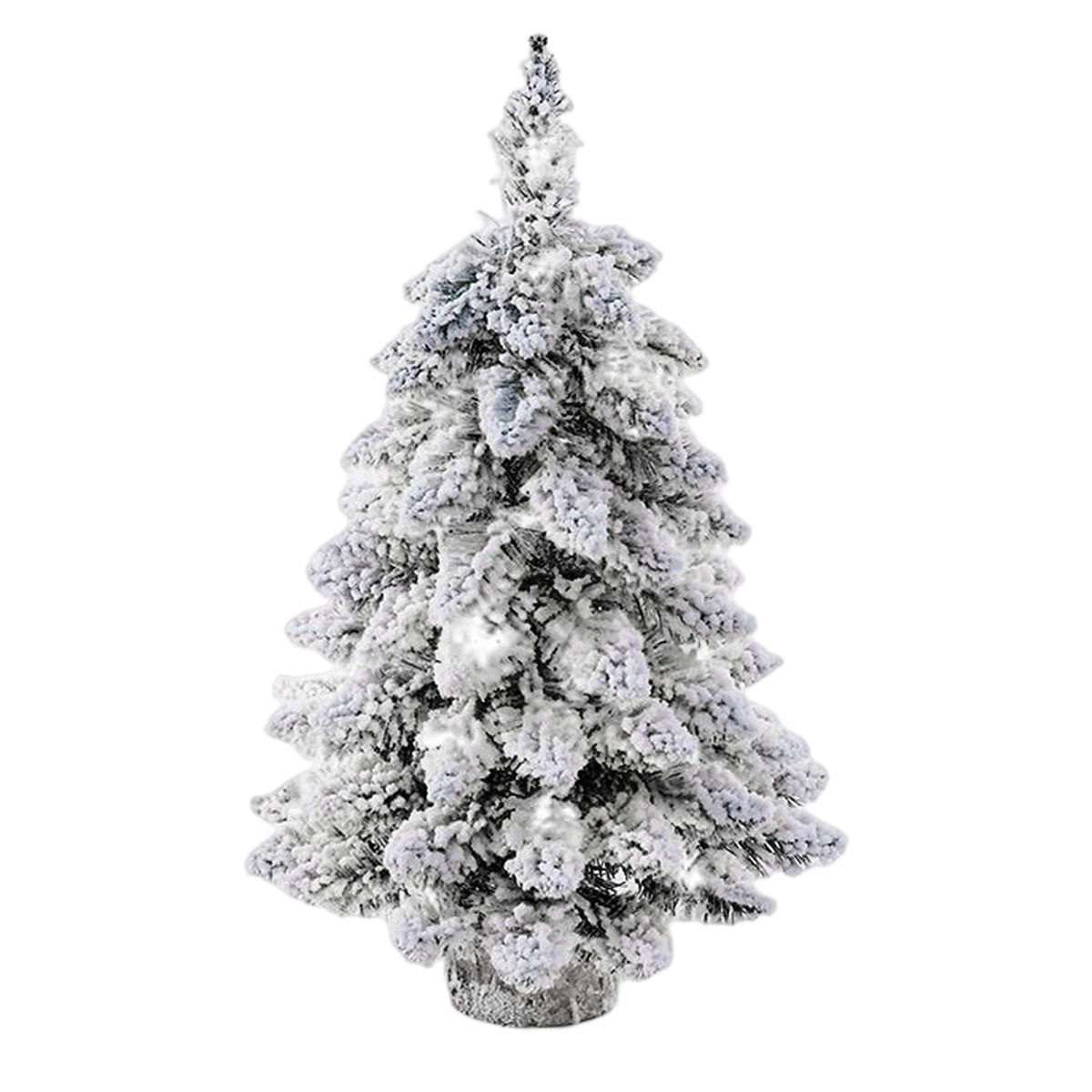Árbol Decorativo de Mesa de 45 cm con Acabado Escarchado y Luces LED Opcionales