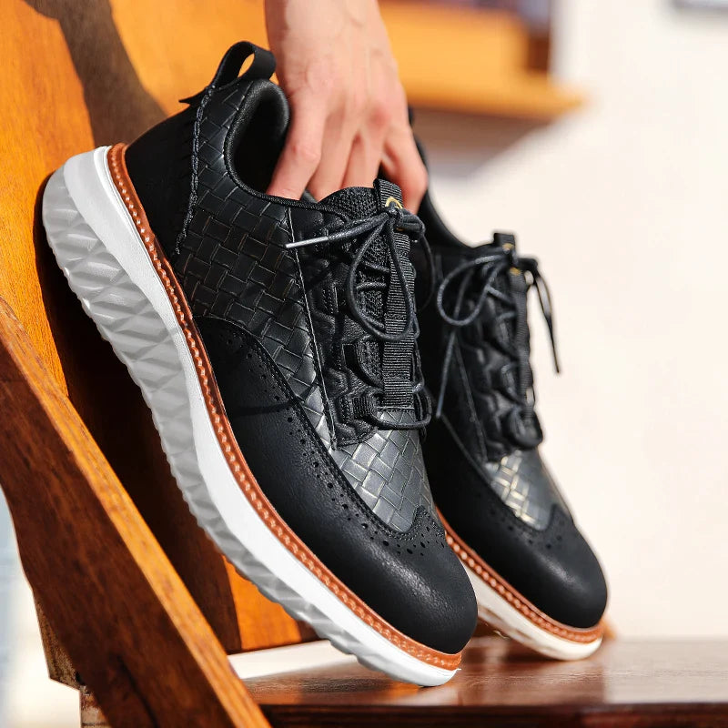 Zapatillas de cuero hombre — calzado ligero y transpirable — uso diario