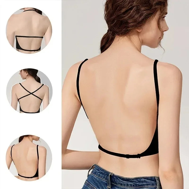 Sujetador mujer push up espalda descubierta