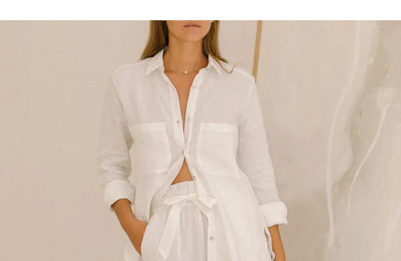 Pantalones de Lino para Mujer de Pierna Ancha con Cintura Elástica y Lazo