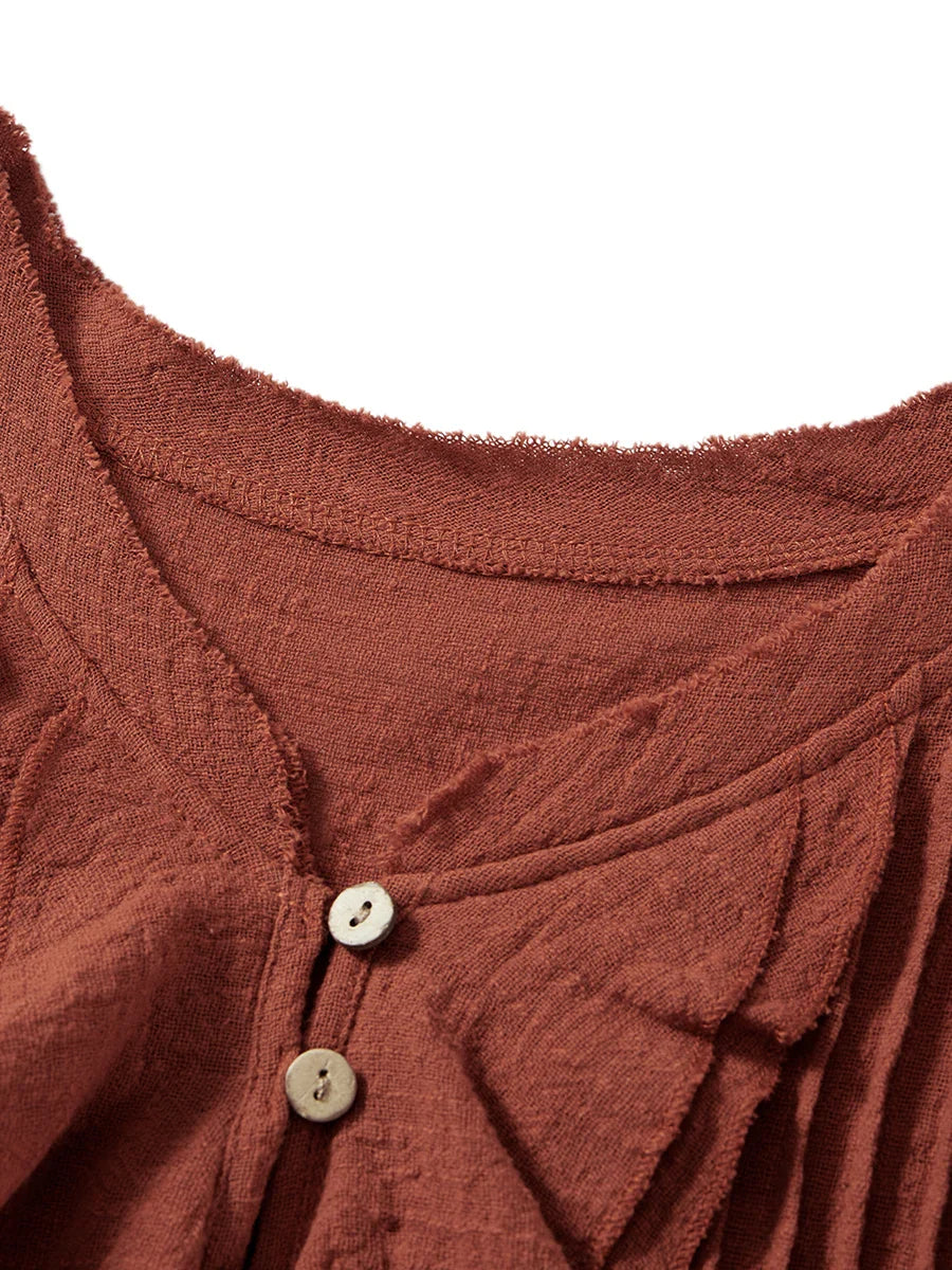 Top corto da donna in garza di cotone con volant — casual