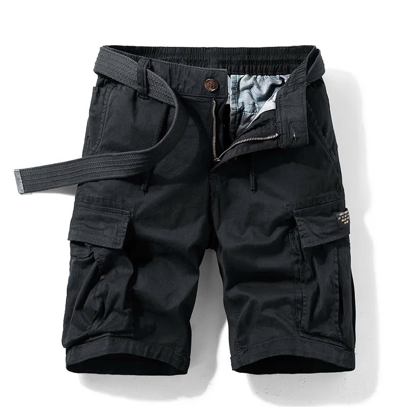 Pantalones cortos cargo — algodón duradero con multibolsillos — ocio