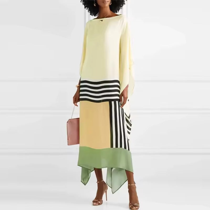 Vestido kimono largo para mujer con mangas murciélago — verano