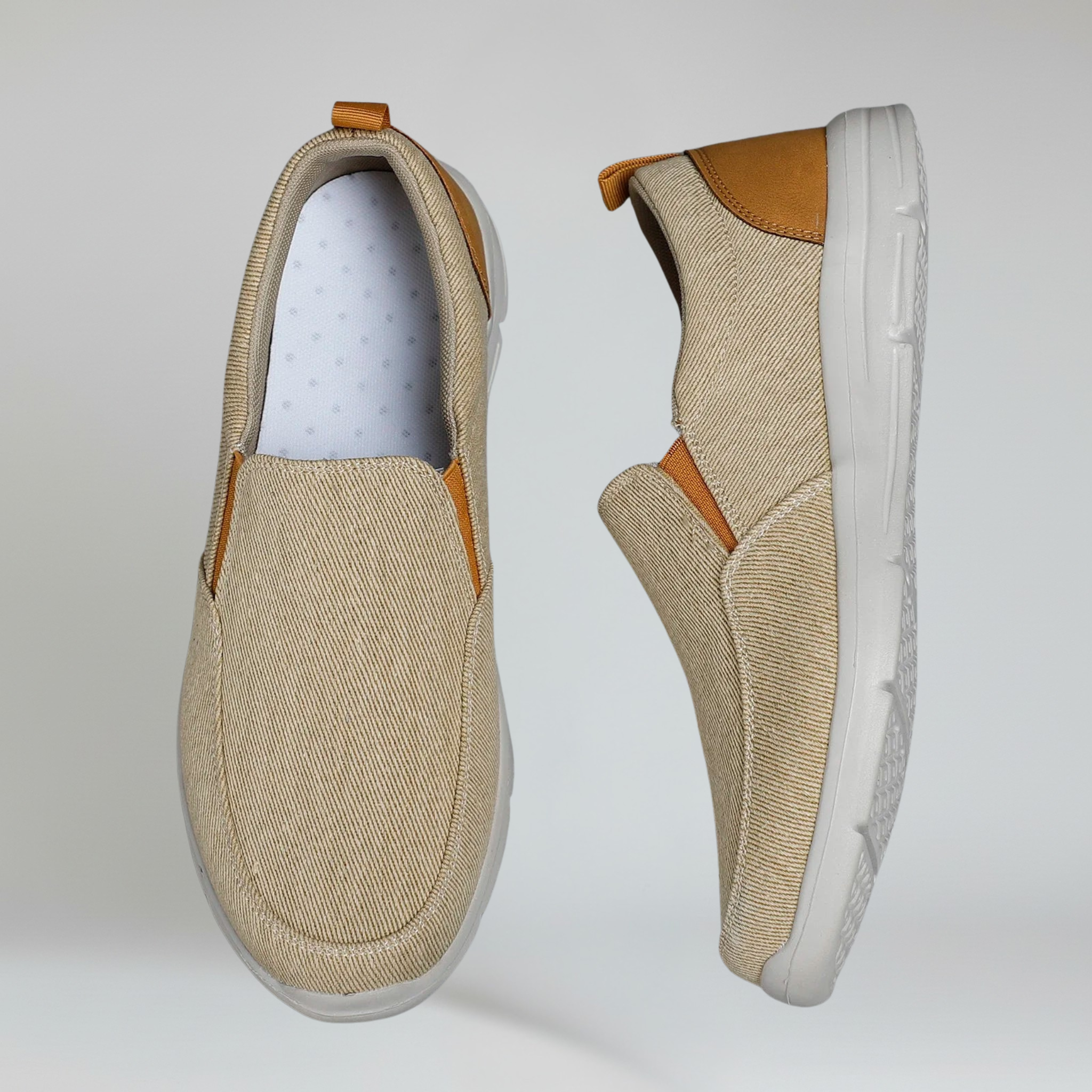Mocasines de Lona para Hombre Estilo Slip-On con Suela de EVA Transpirable
