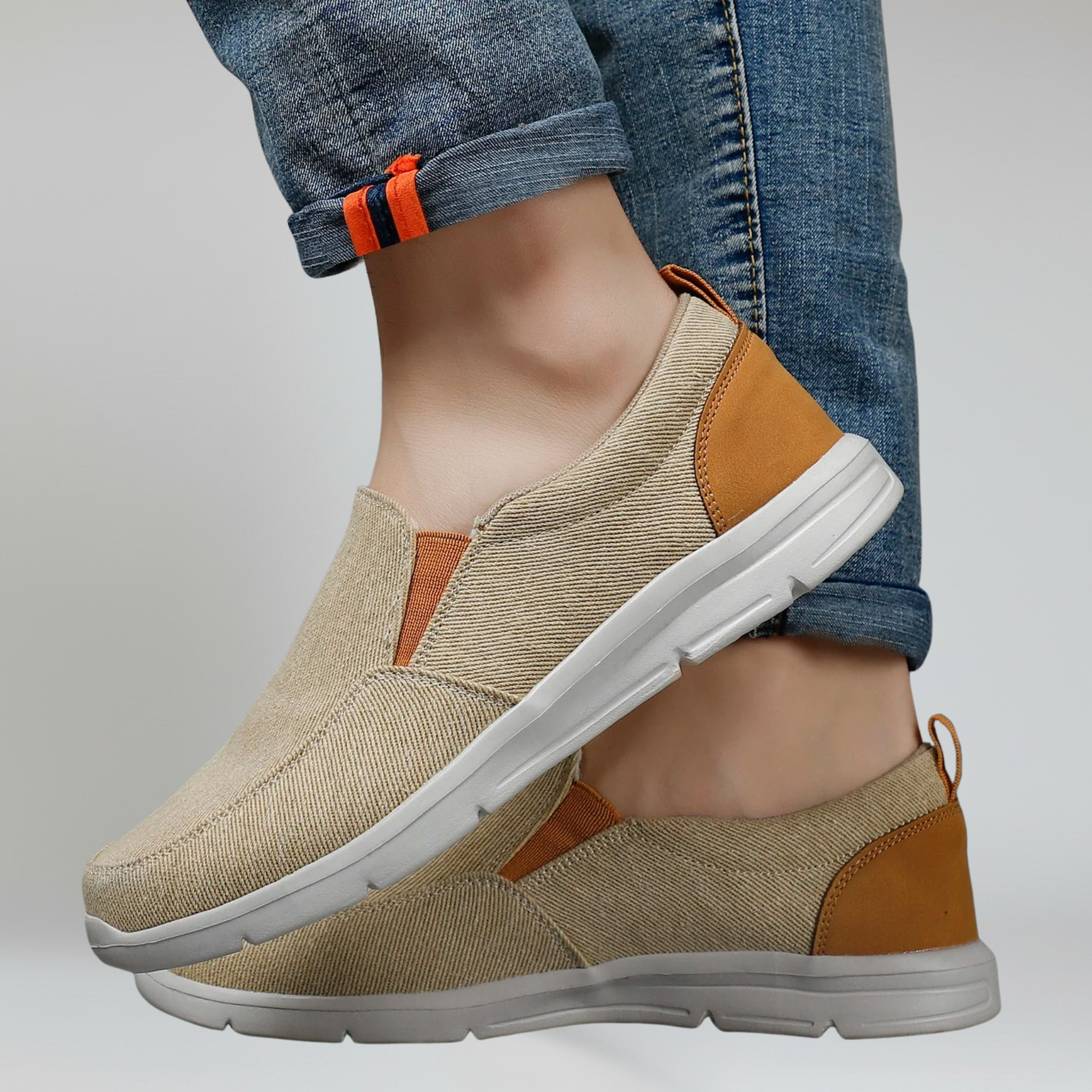 Mocasines de Lona para Hombre Estilo Slip-On con Suela de EVA Transpirable