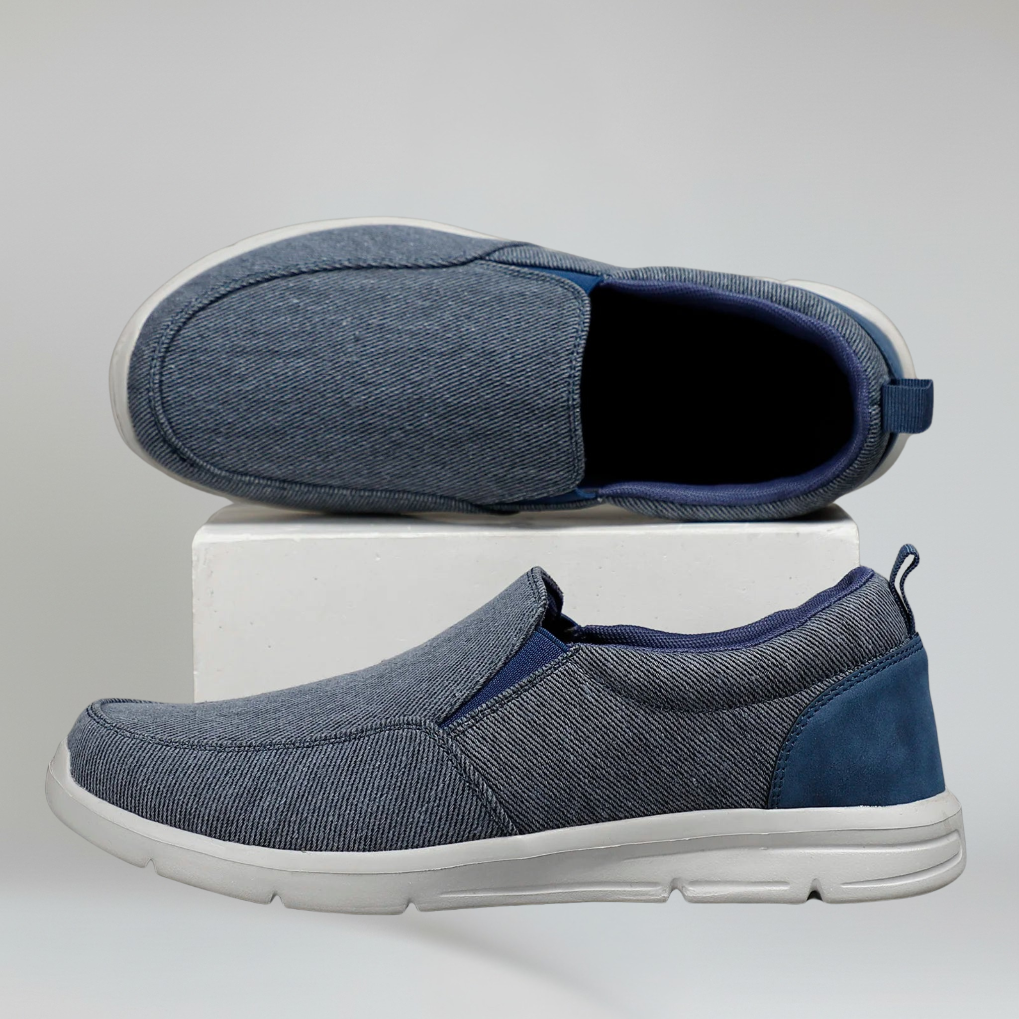 Mocasines de Lona para Hombre Estilo Slip-On con Suela de EVA Transpirable