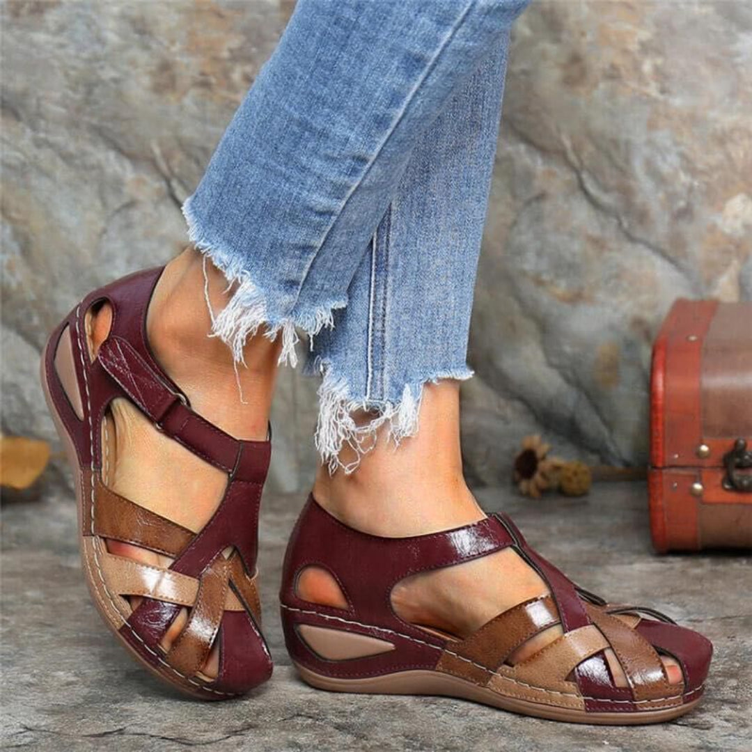Sandalias de Cuero para Mujer con Diseño de Tiras Entrelazadas y Suela Flexible