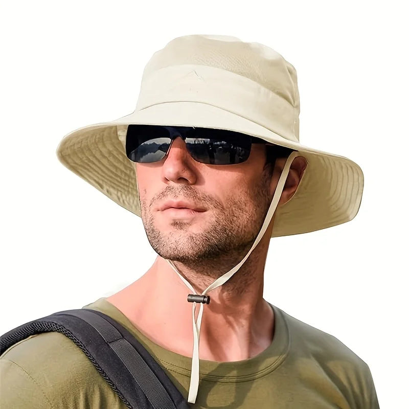 Sombrero bucket hat transpirable de sol para pesca y senderismo con barbijo
