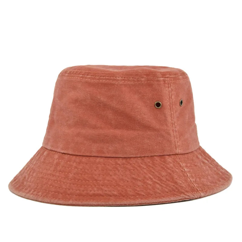 Pălărie tip bucket unisex din bumbac spălat, casual, pentru soare