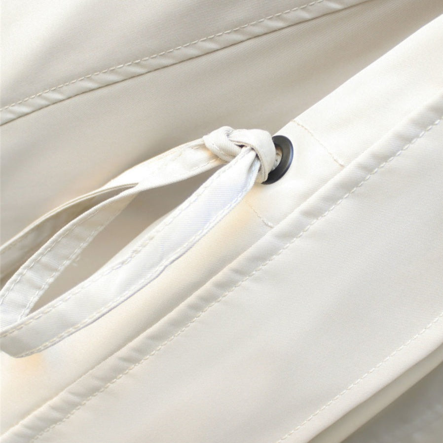 Giacca in misto cotone con cappuccio e zip dal taglio aderente da donna