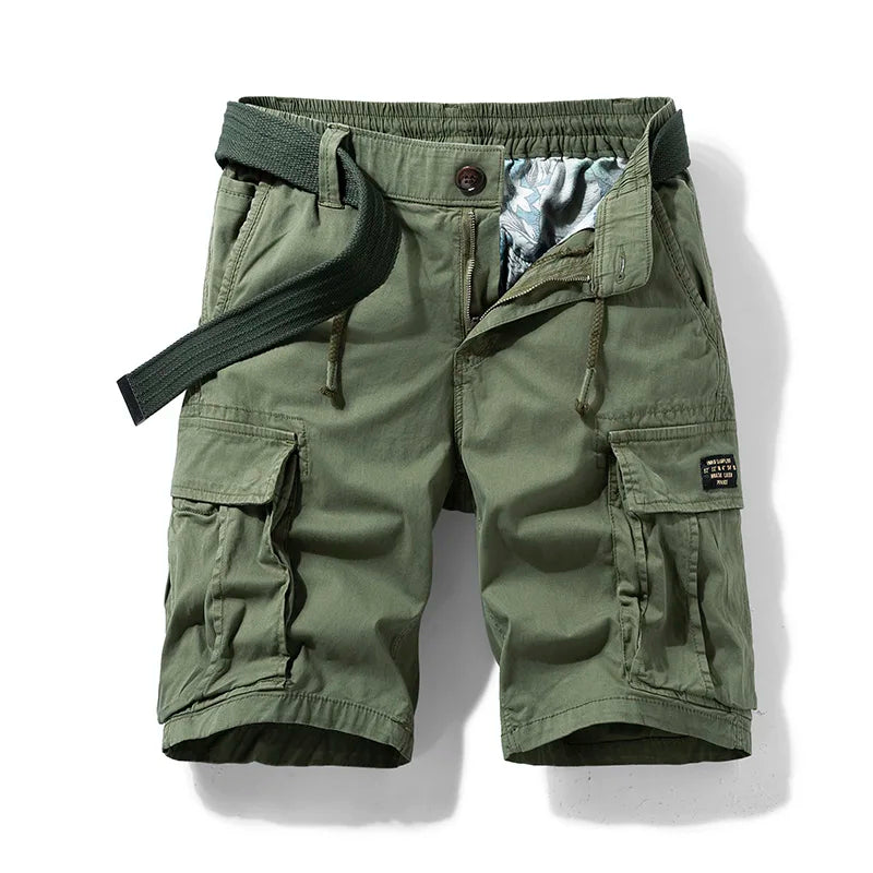 Pantalones cortos cargo — algodón duradero con multibolsillos — ocio