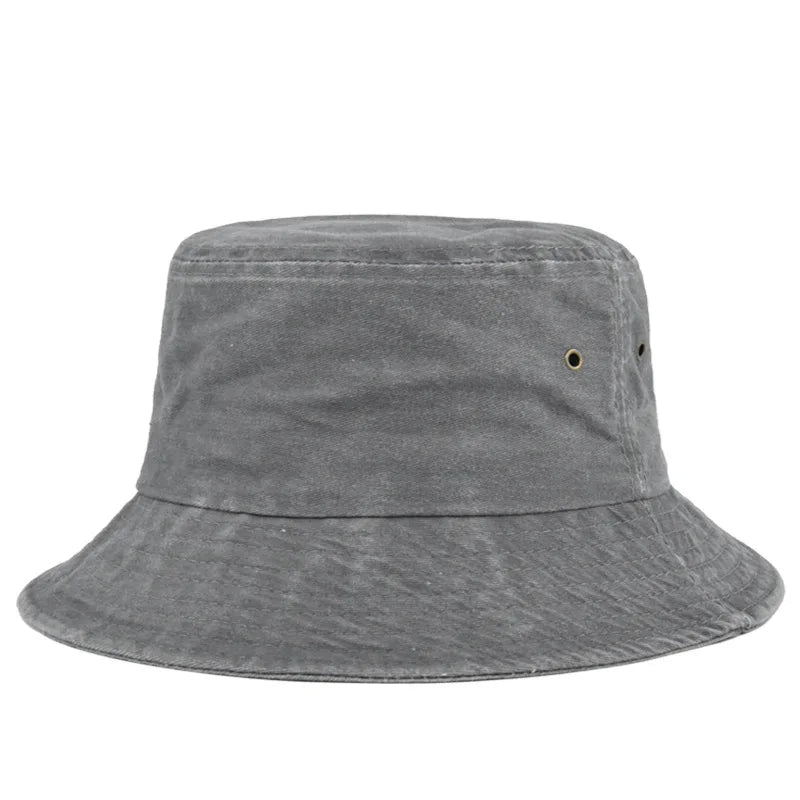Pălărie tip bucket unisex din bumbac spălat, casual, pentru soare