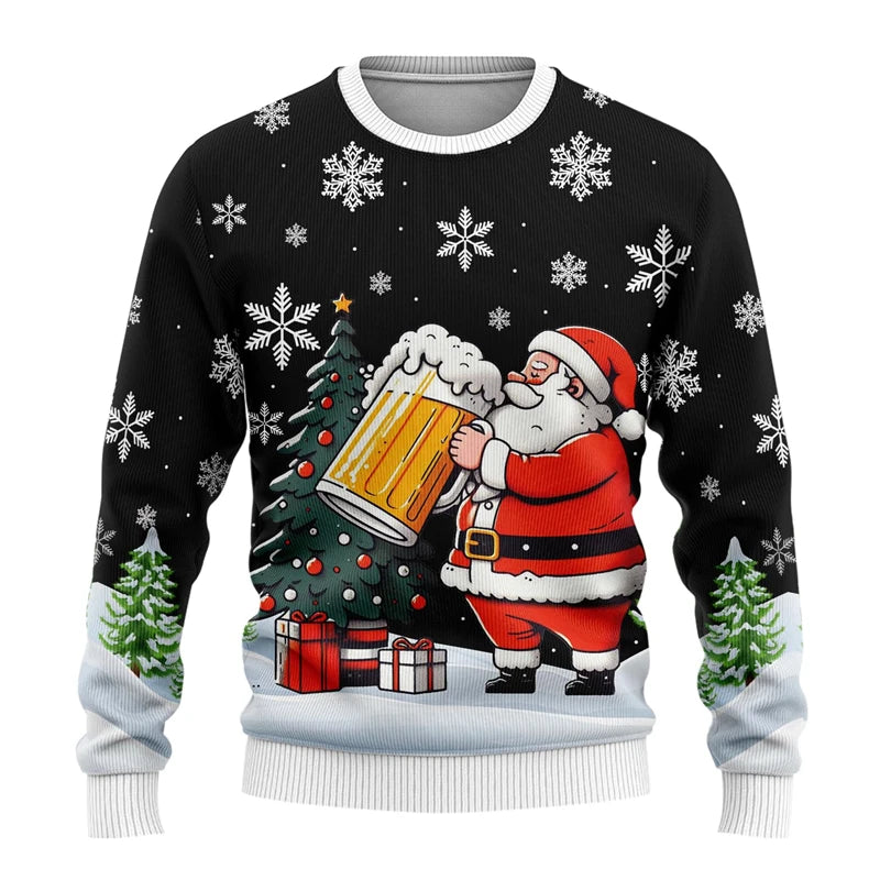 Sudadera Unisex de Cuello Redondo con Impresión 3D y Largo Regular para Todas las Edades