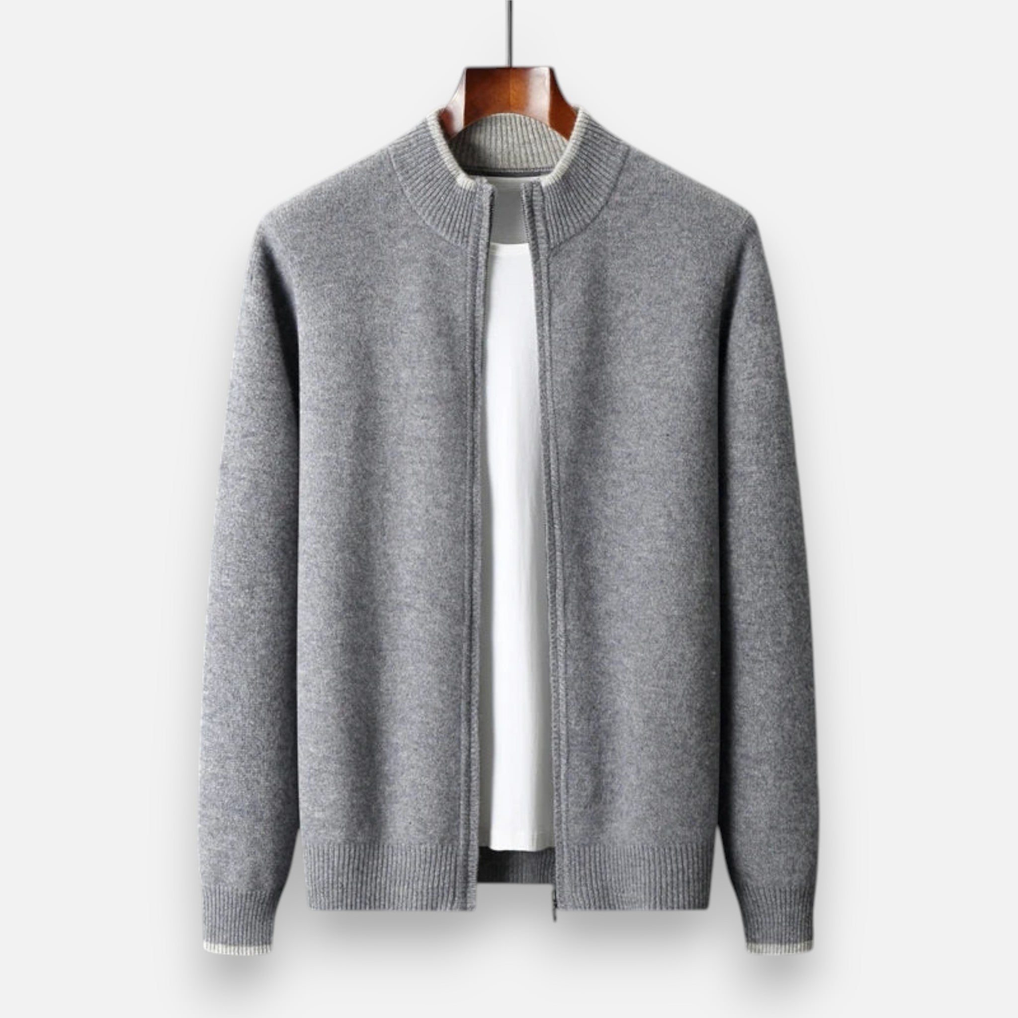 Cazadora Zip-Up Hombre en Cachemira Peinada Premium