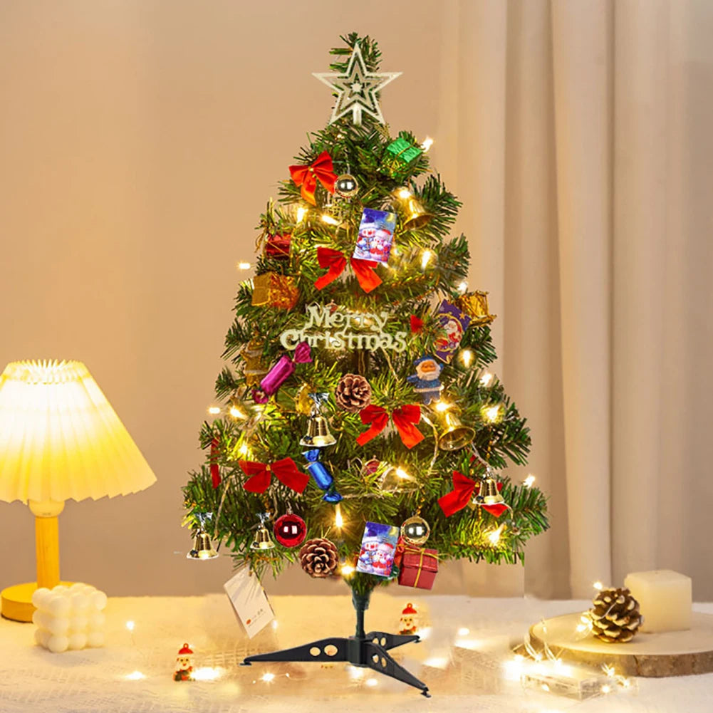 Dekorativní stolní stromek o výšce 50 cm s LED světýlky a sadou ozdob