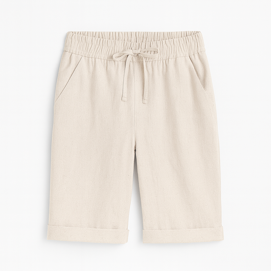 Pantalones Capri para Mujer con Cintura Elástica y Dobladillo Enrollado