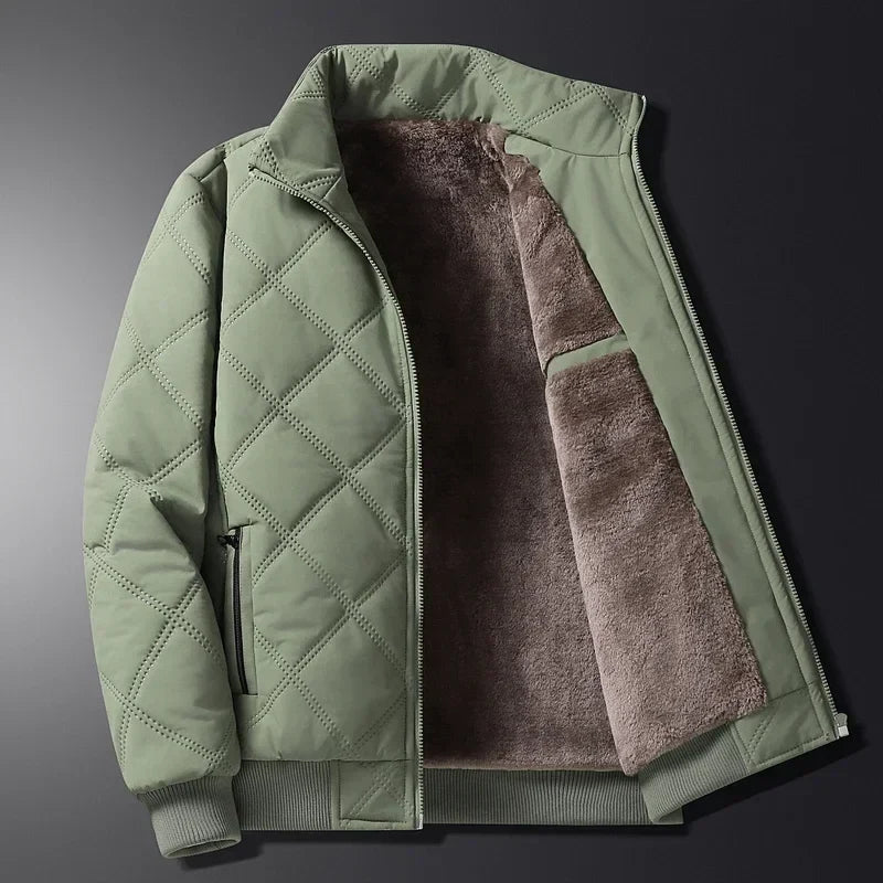 Chaqueta Bomber Acolchada Ligera con Interior Suave y Bolsillos con Cremallera