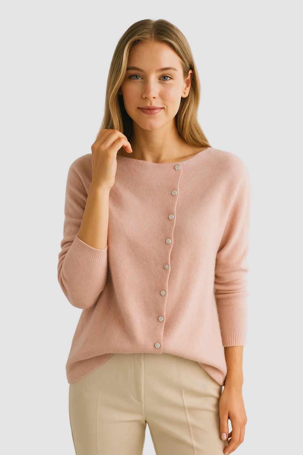 Cárdigan para Mujer con Botonadura Elegante y Ligero Ajuste Elástico