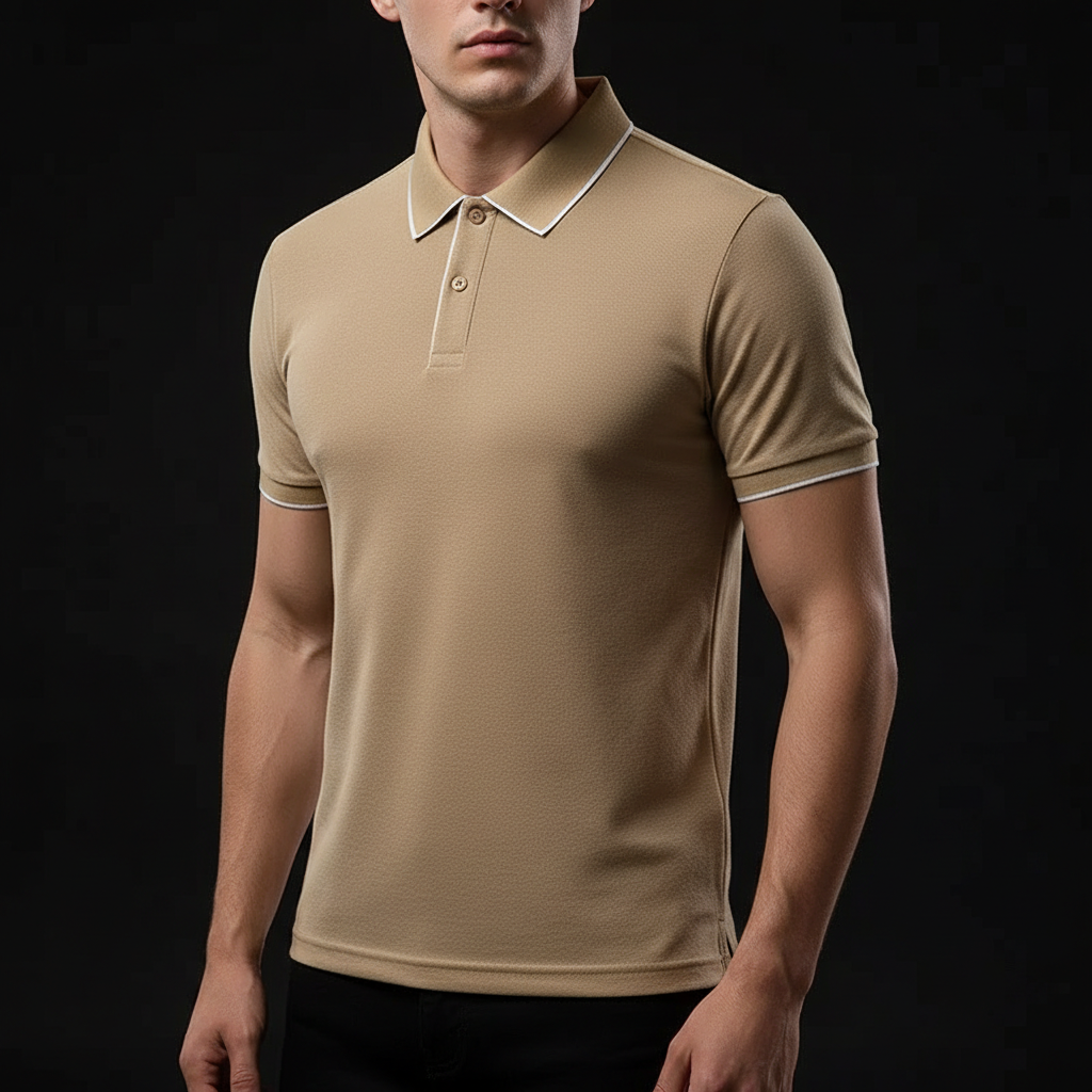 Polo de punto con textura para hombre — casual