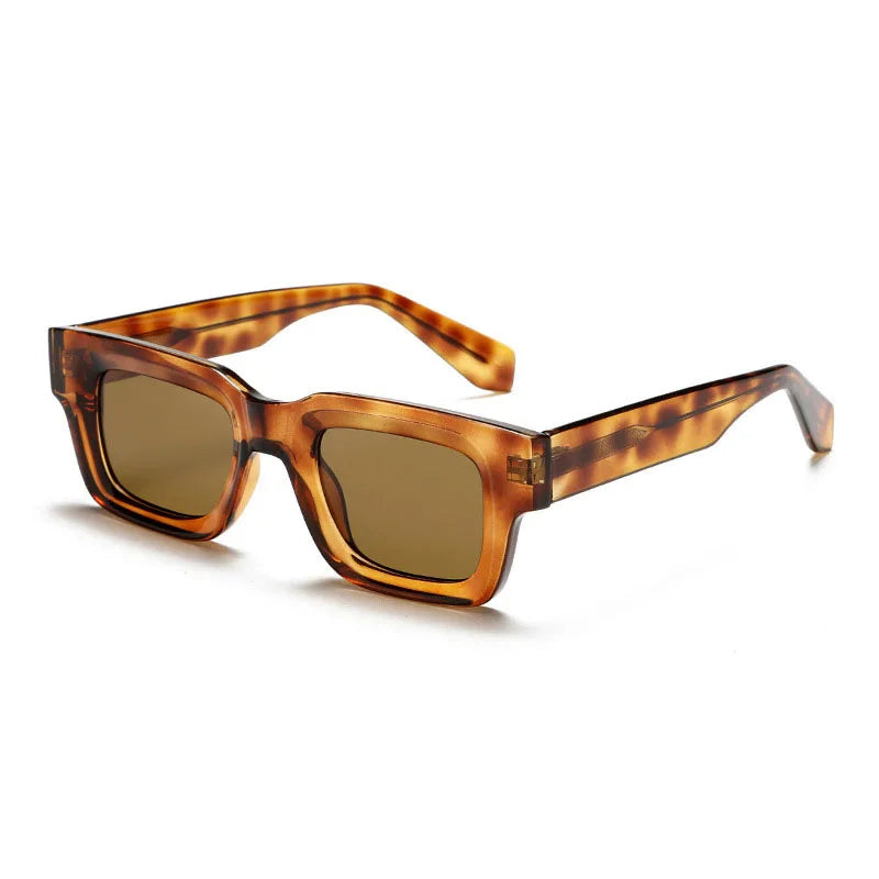 Óculos de Sol Quadrados de Armação Grossa Proteção UV400 Unissexo Retro Trendy