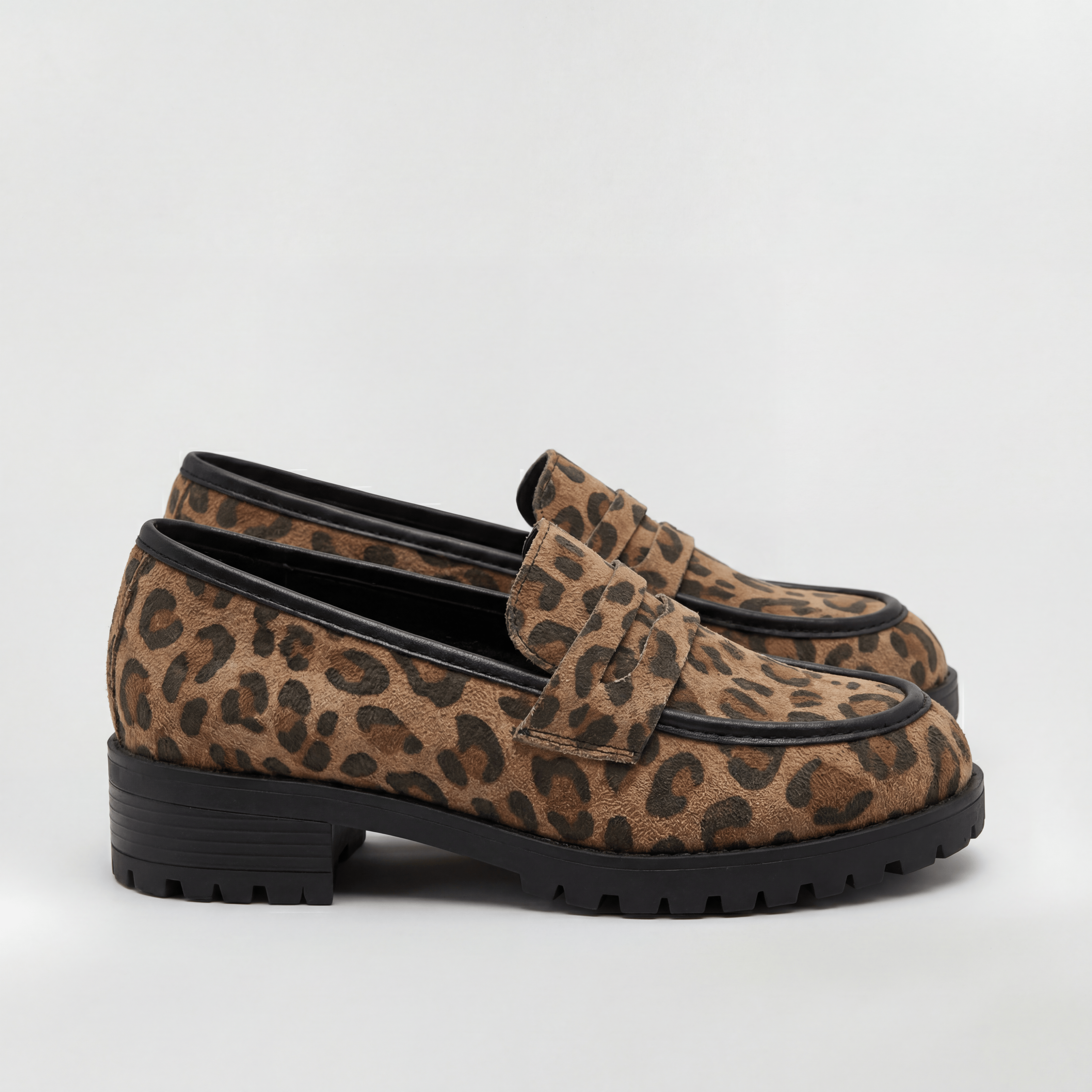 Mocasines de Leopardo para Mujer Zapatos Planos con Suela de Goma Dentada