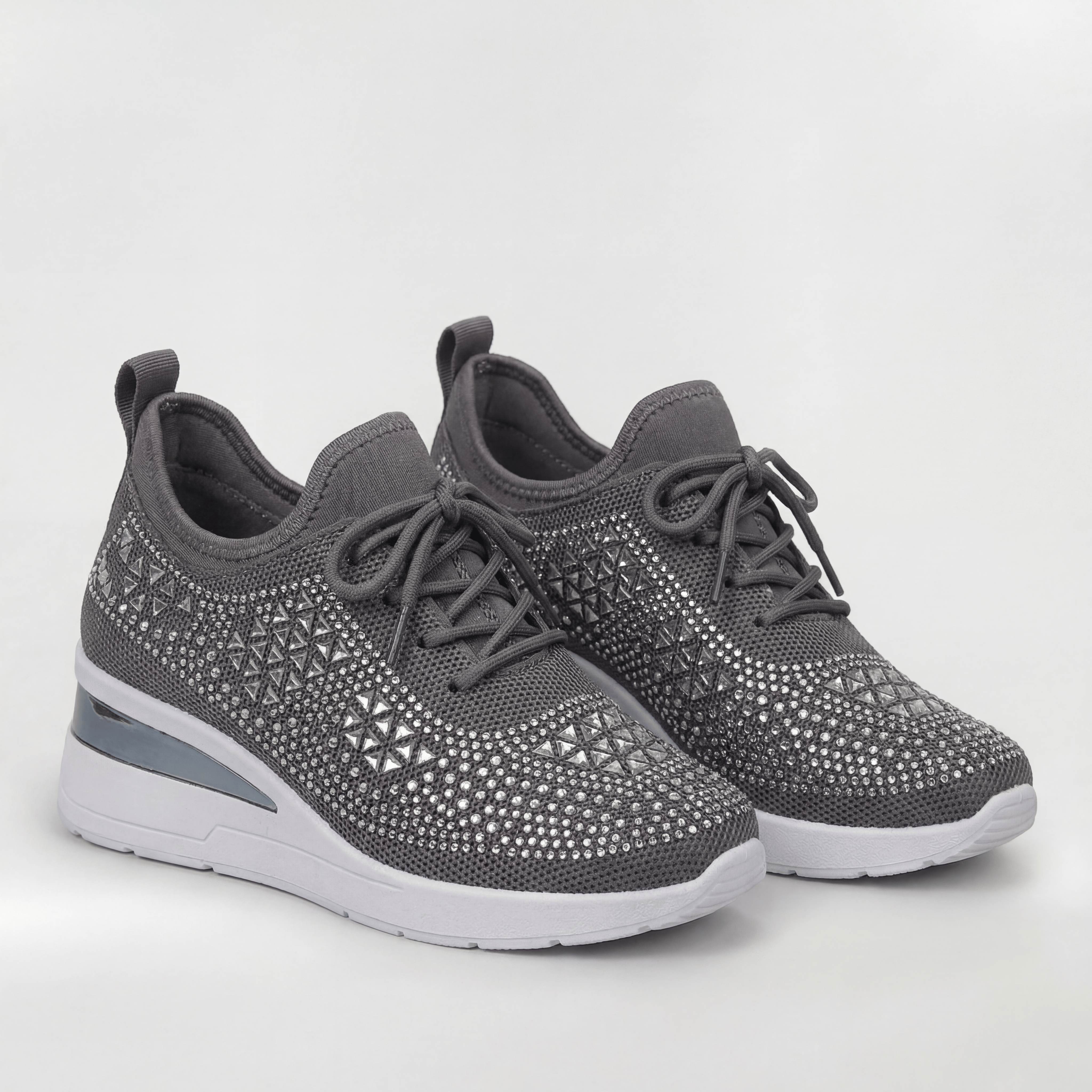 Zapatillas con Cuña y Brillantines para Mujer Deportivas de Plataforma