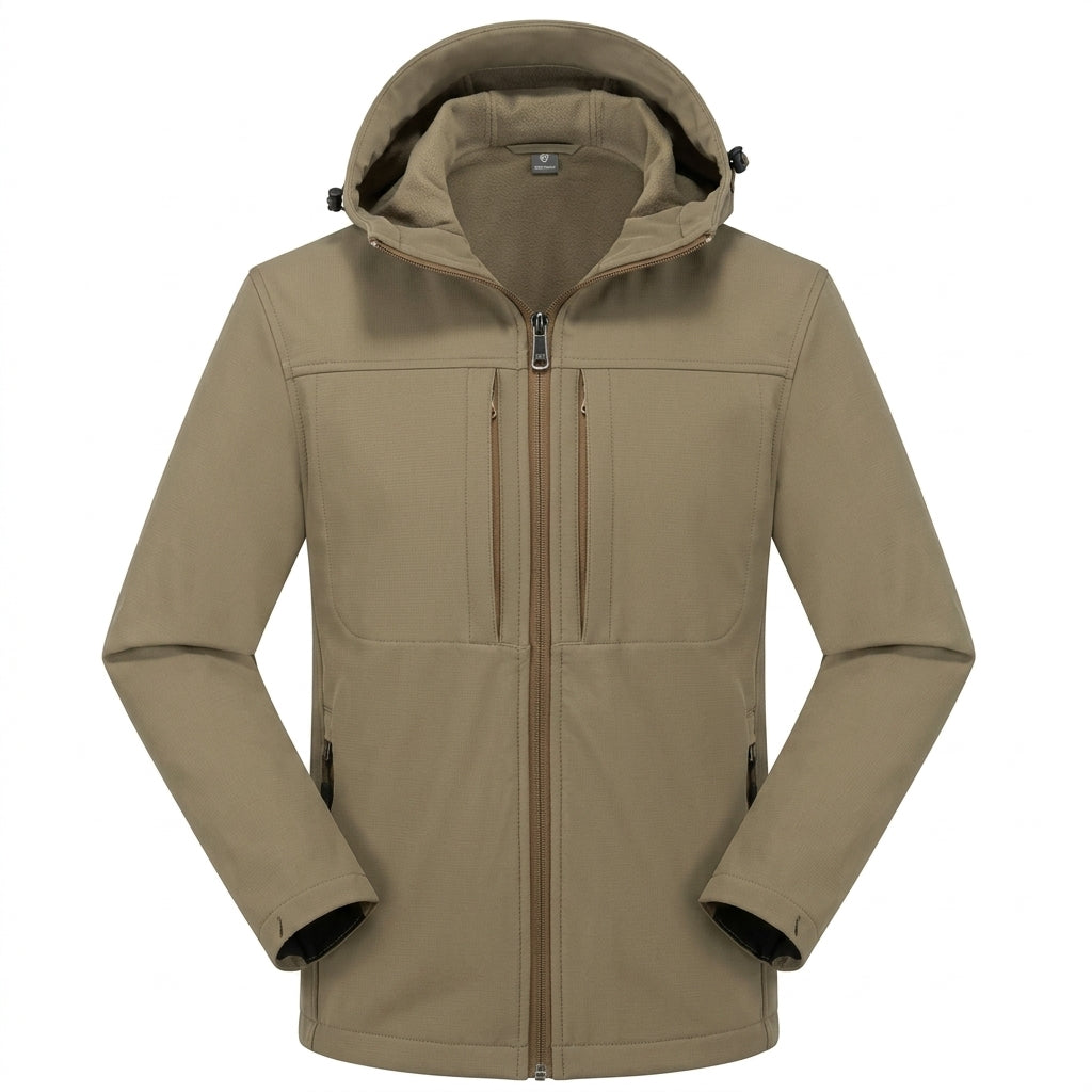 Chaqueta Softshell para Hombre Impermeable con Bolsillos de Cremallera