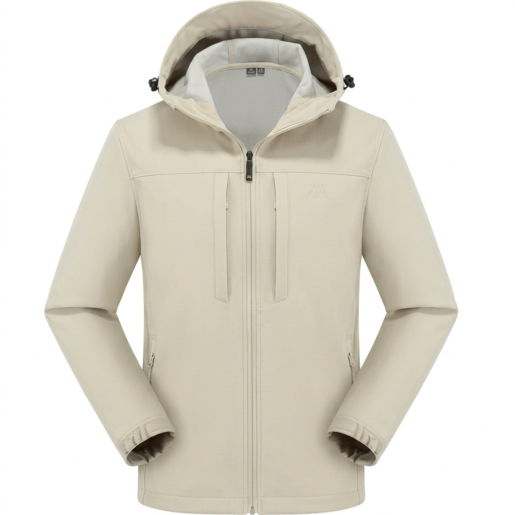 Chaqueta Softshell para Hombre Impermeable con Bolsillos de Cremallera