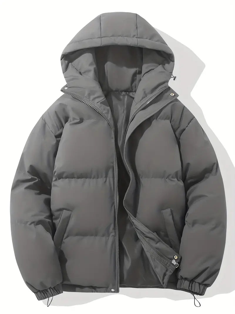 Chaqueta Acolchada de Hombre con Capucha Integrada y Puños Elásticos