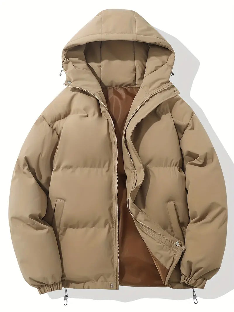 Chaqueta Acolchada de Hombre con Capucha Integrada y Puños Elásticos