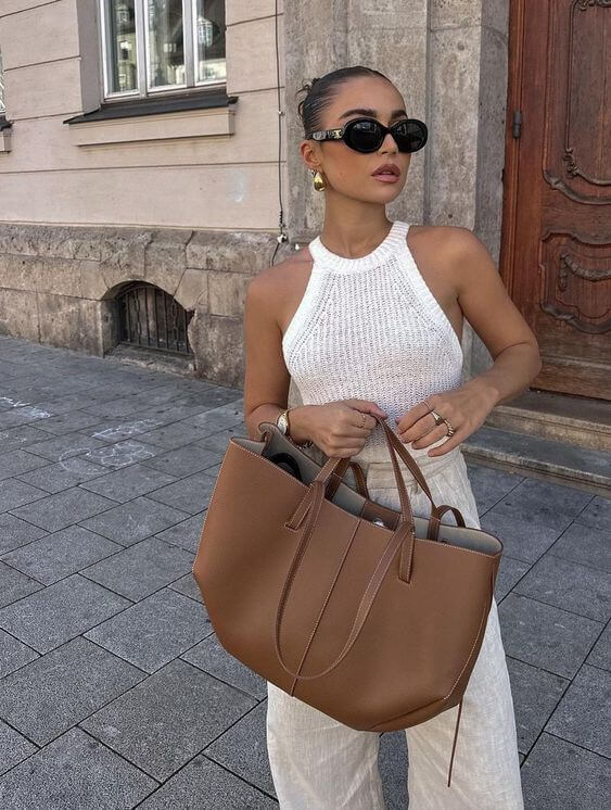 Bolso de Mano de Piel con Alas Plegadas y Gran Capacidad para Mujer