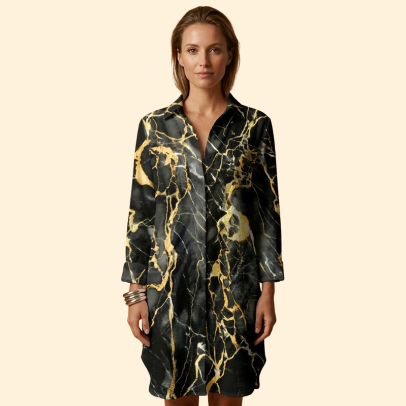 Vestido de Playa para Mujer Women's Beach Cover Up con Botones y Manga Larga