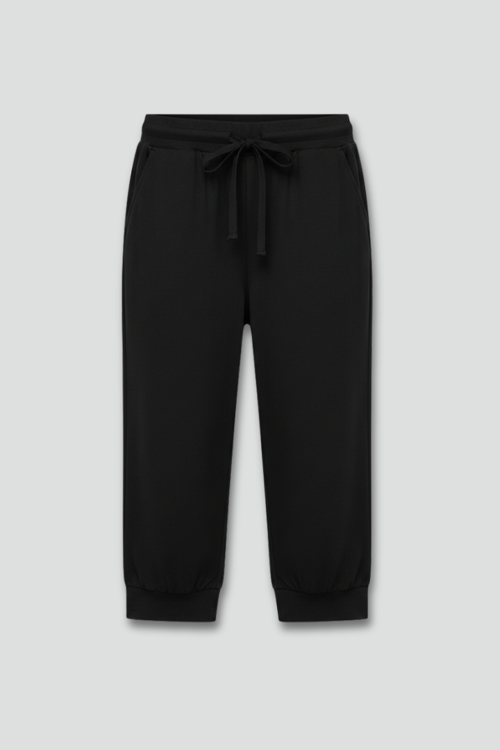 Pantalones Capri para Mujer con Cordón Ajustable y Bolsillos Laterales
