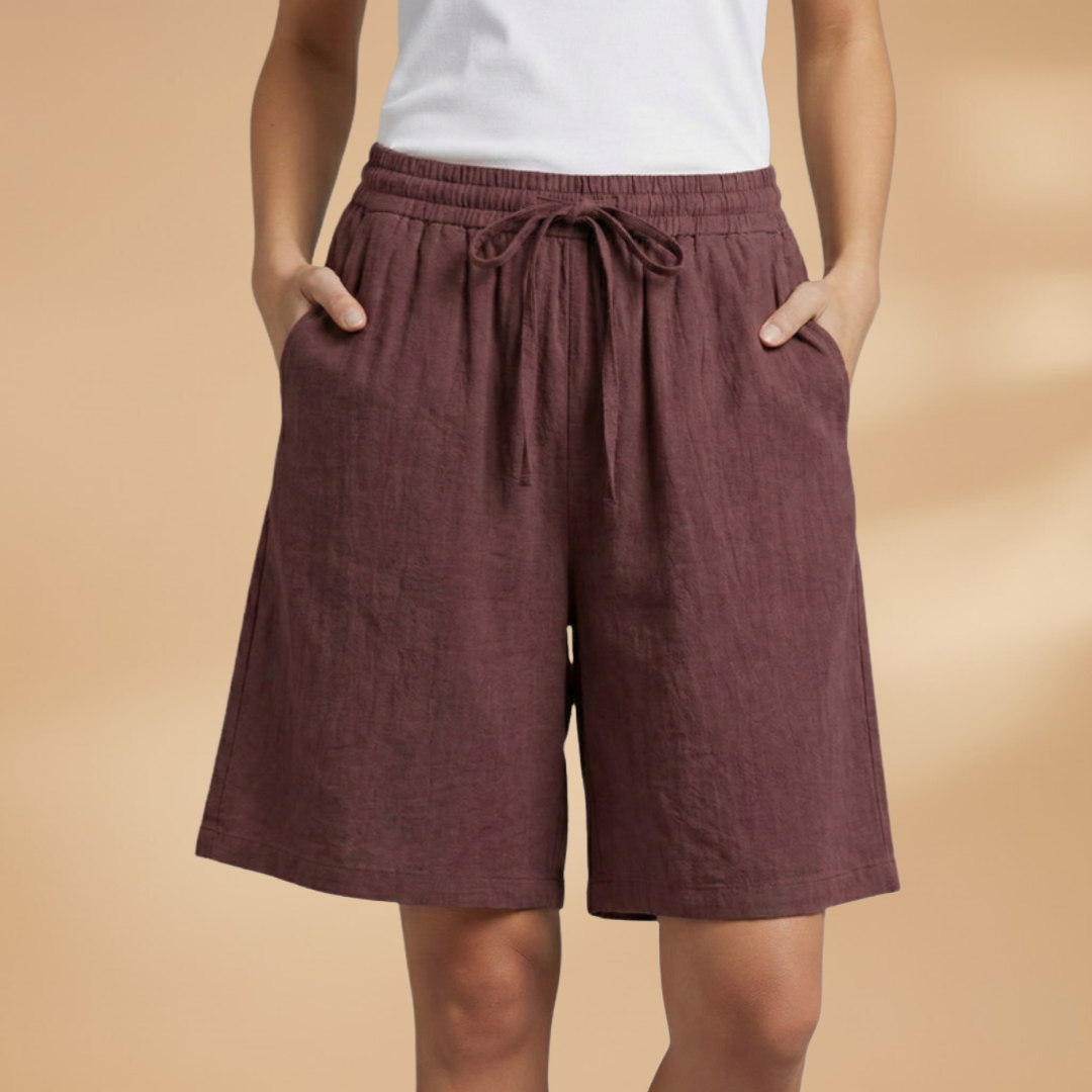 Pantalones cortos para mujer - bermudas holgadas con cintura elástica | casual