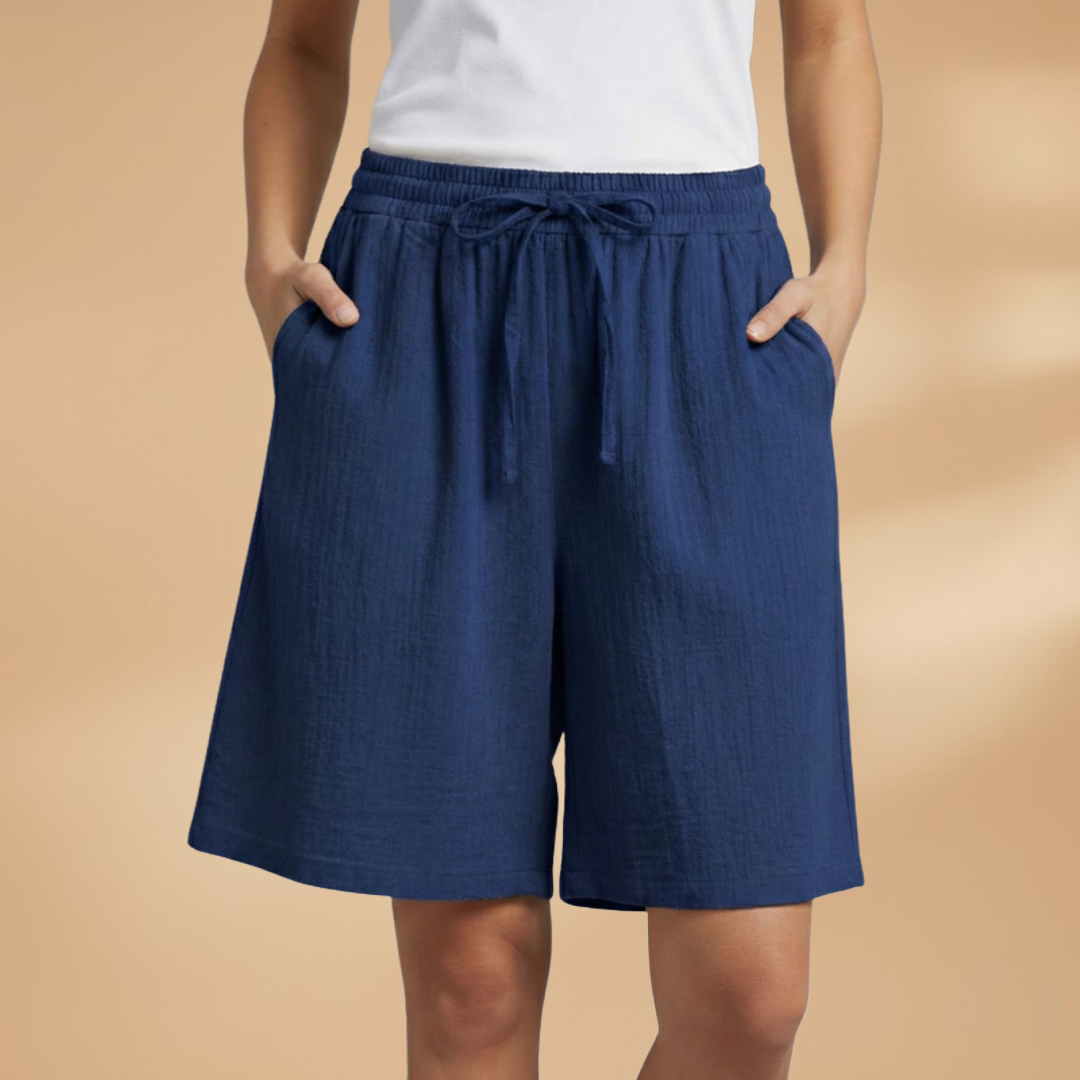 Pantalones cortos para mujer - bermudas holgadas con cintura elástica | casual