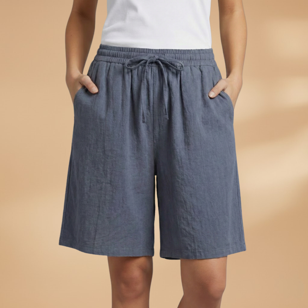 Pantalones cortos para mujer - bermudas holgadas con cintura elástica | casual