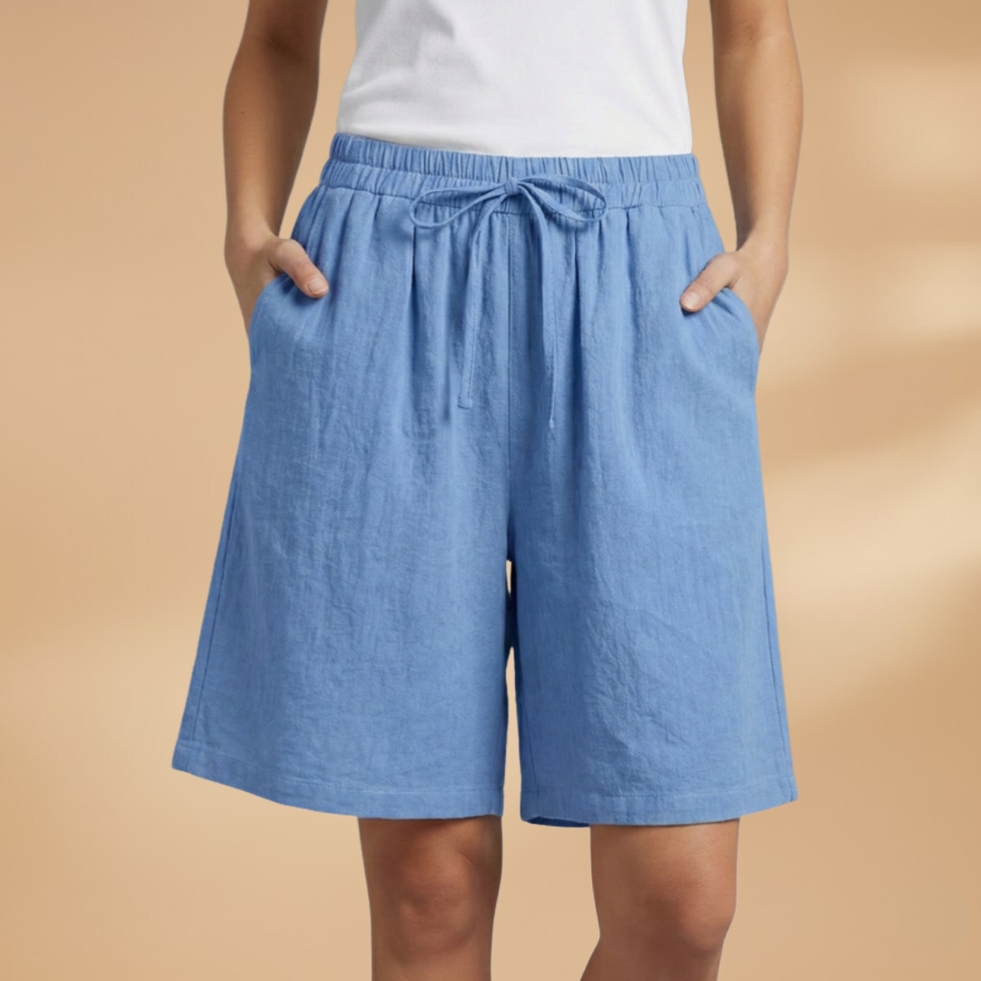 Pantalones cortos para mujer - bermudas holgadas con cintura elástica | casual