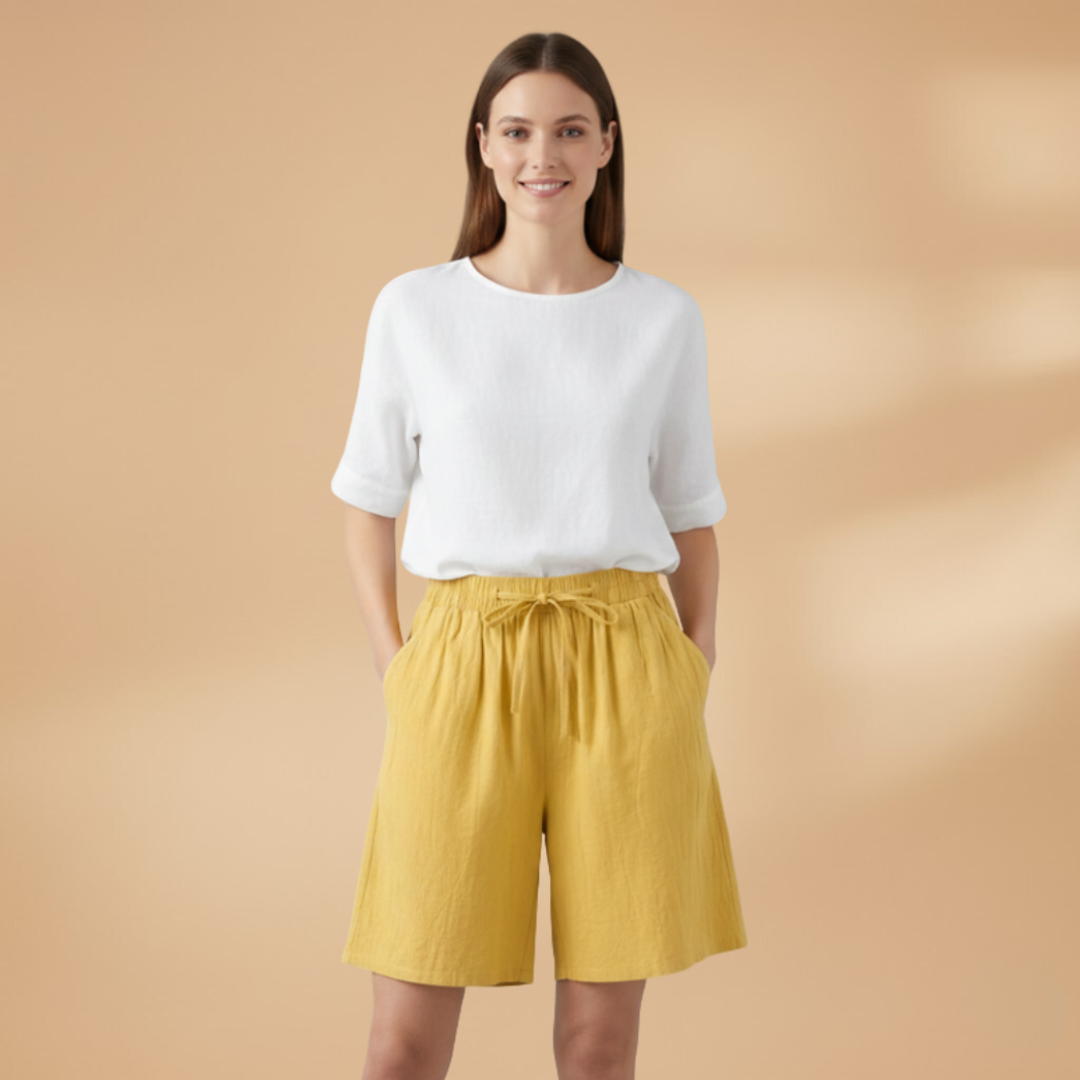 Pantalones cortos para mujer - bermudas holgadas con cintura elástica | casual