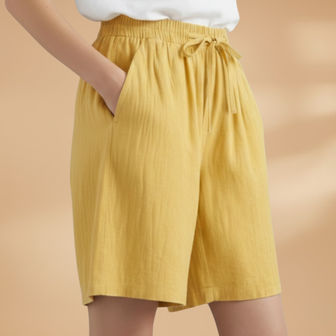 Pantalones cortos para mujer - bermudas holgadas con cintura elástica | casual