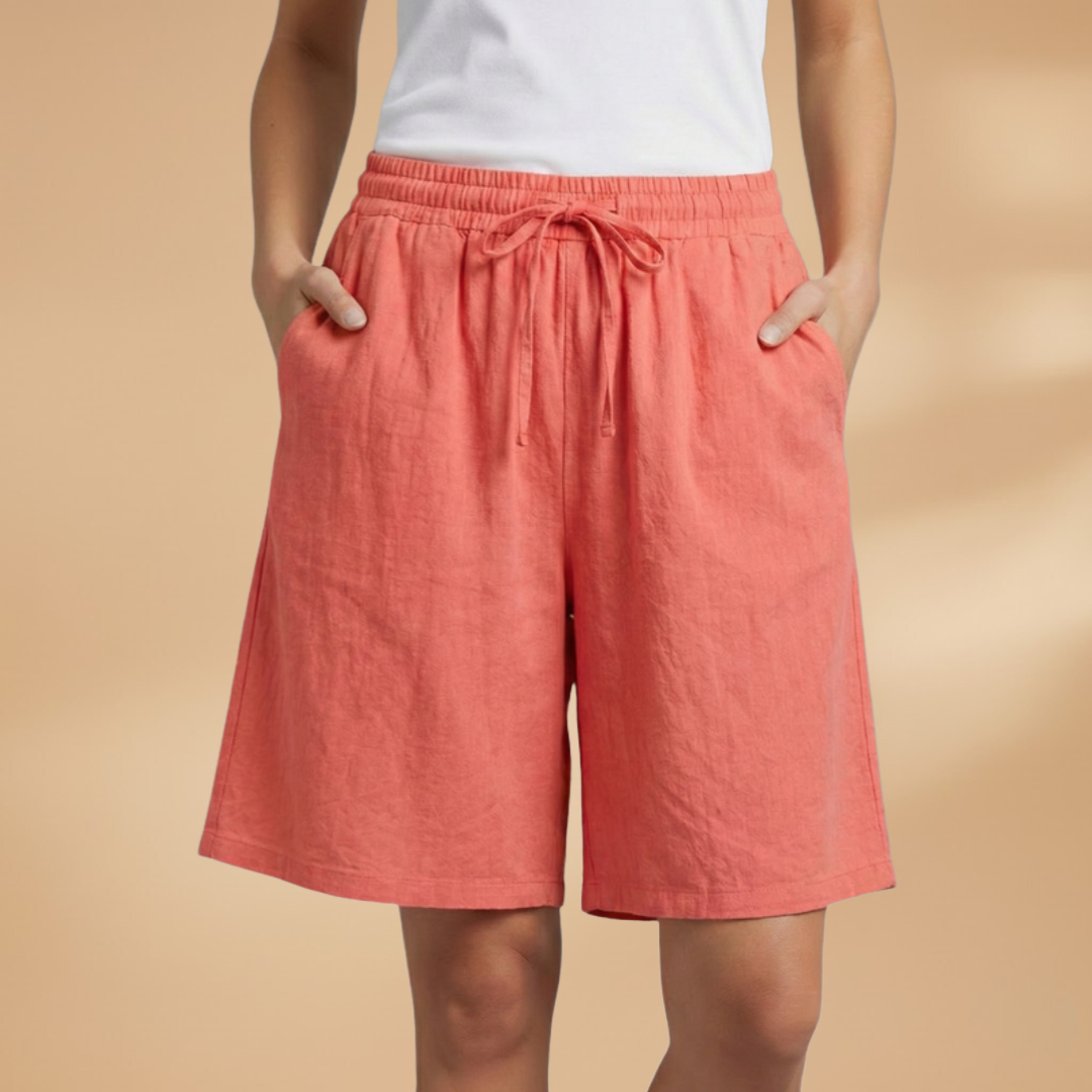 Pantalones cortos para mujer - bermudas holgadas con cintura elástica | casual