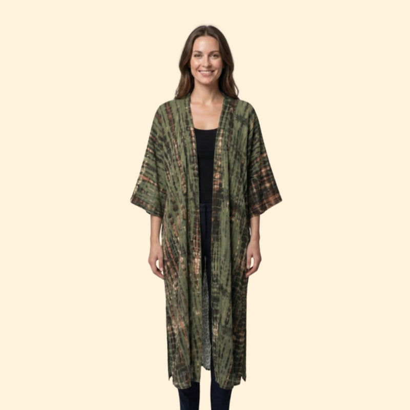 Cárdigan de Playa para Mujer Women's Beach Cover Up Largo con Frente Abierto