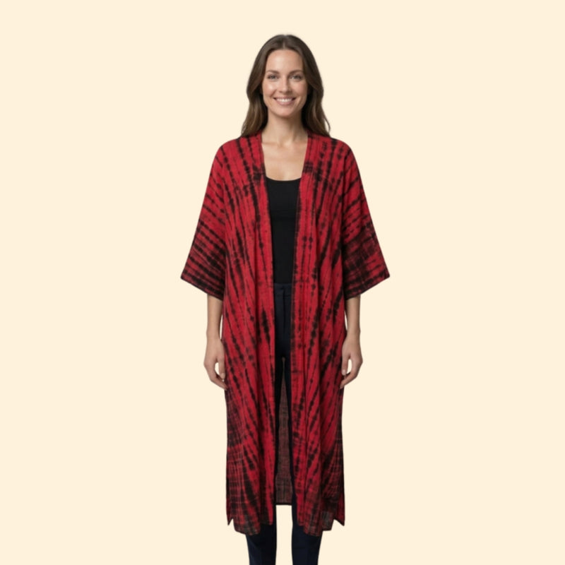 Cárdigan de Playa para Mujer Women's Beach Cover Up Largo con Frente Abierto