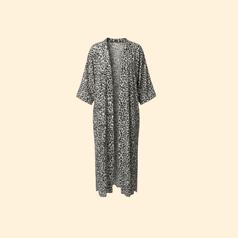 Cárdigan de Playa para Mujer Women's Beach Cover Up Largo con Frente Abierto