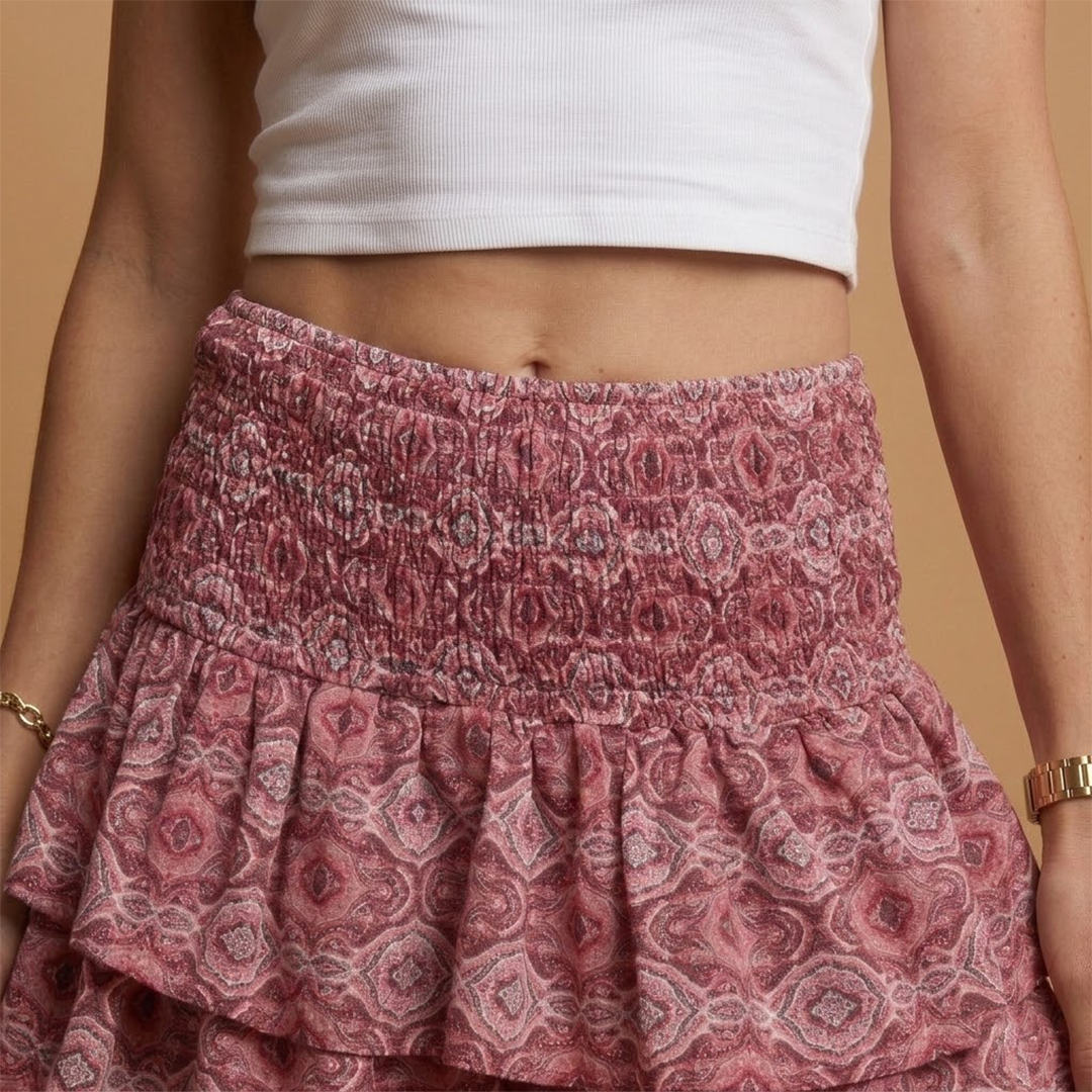 Falda larga para mujer - falda fluida de corte evasé con cintura elástica | diario