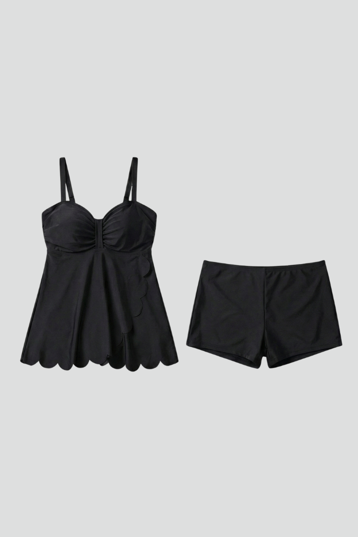 Bañador Tankini con Escote Corazón y Pantalones Cortos de Natación