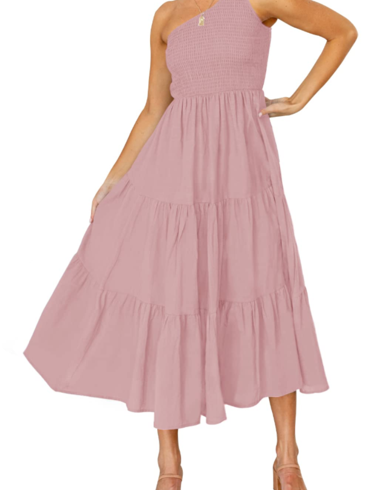 Vestido largo mujer | una manga | diseño asimétrico para eventos
