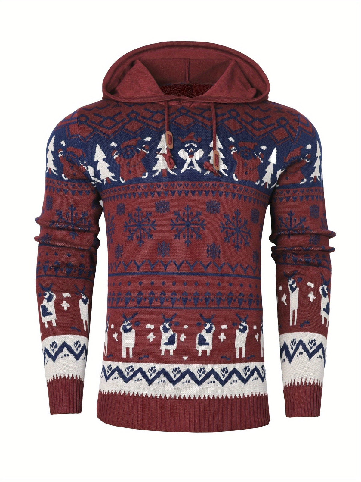 Pull homme à capuche avec cordon, maille douce et coupe décontractée